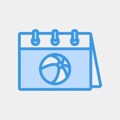 Sport day icon vector illustration in blue style about calendar and date, use for website mobile app presentation