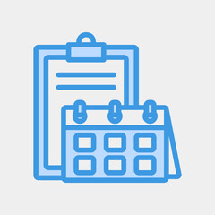 List schedule icon vector illustration in blue style about calendar and date, use for website mobile app presentation
