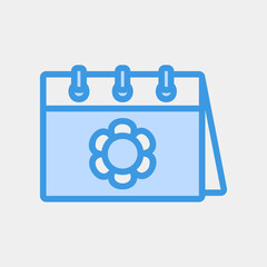 Spring icon vector illustration in blue style about calendar and date, use for website mobile app presentation