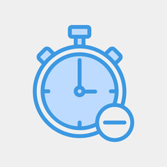 Delete time icon vector illustration in blue style about calendar and date, use for website mobile app presentation