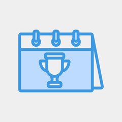 Competition icon vector illustration in blue style about calendar and date, use for website mobile app presentation