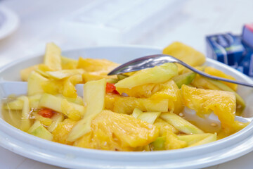 fresh made pine apple salad.