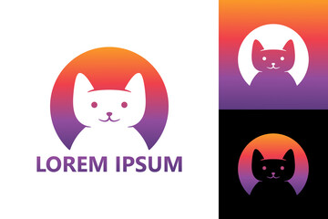 Cat logo template design vector