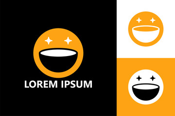 Happy bowl logo template design vector
