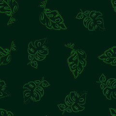 Seamless pattern, monstera leaves. Interior design, textiles, website