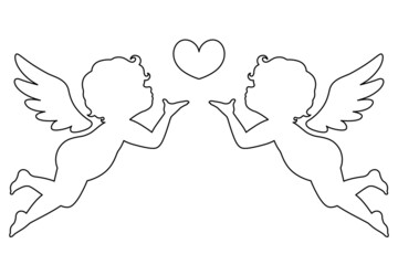 恋のキューピット　シルエットイラスト18