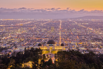 Los Angeles Landscape from Above at Sunset