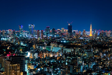Fototapeta na wymiar 東京都 恵比寿ガーデンプレイスタワーからの夜景 六本木方面
