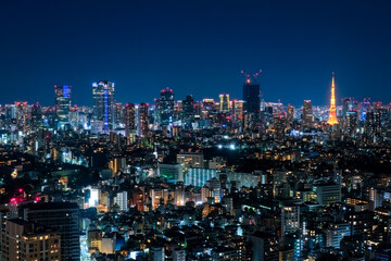 東京都 恵比寿ガーデンプレイスタワーからの夜景 六本木方面