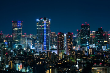東京都 恵比寿ガーデンプレイスタワーからの夜景 六本木方面 - obrazy, fototapety, plakaty