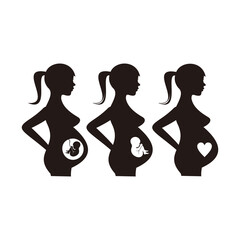 Pregnant girl set icon vector illustration symbol