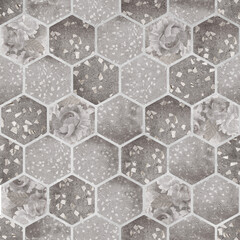 cement textured hexagon pattern background