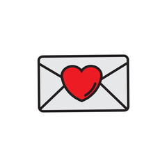 vector white envelope with love logo or love letter