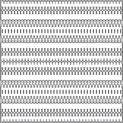  Vector ethnic pattern with symmetrical elements . Repeating geometric tiles from striped elements.Monochrome texture.Black and white pattern for wallpapers and backgrounds.