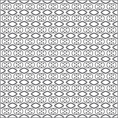  Vector ethnic pattern with symmetrical elements . Repeating geometric tiles from striped elements.Monochrome texture.Black and white pattern for wallpapers and backgrounds.