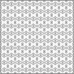  Vector ethnic pattern with symmetrical elements . Repeating geometric tiles from striped elements.Monochrome texture.Black and white pattern for wallpapers and backgrounds.