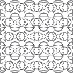 Vector ethnic pattern with symmetrical elements . Repeating geometric tiles from striped elements.Monochrome texture.Black and white pattern for wallpapers and backgrounds.