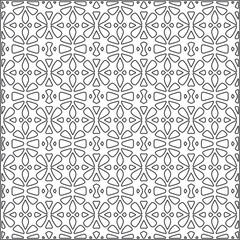 Vector ethnic pattern with symmetrical elements . Repeating geometric tiles from striped elements.Monochrome texture.Black and white pattern for wallpapers and backgrounds.