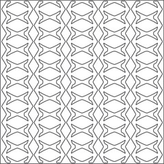 Vector ethnic pattern with symmetrical elements . Repeating geometric tiles from striped elements.Monochrome texture.Black and white pattern for wallpapers and backgrounds.