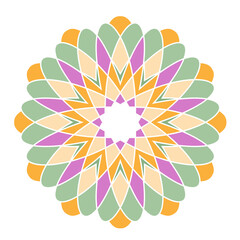 Mandala. Asian ornamental emblem. Oriental geometric logo template. Vector arabic circular mosaic symbol	