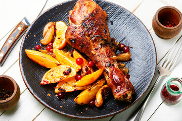 Turkey leg with orange