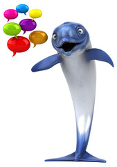 Fun dolphin - 3D Illustration