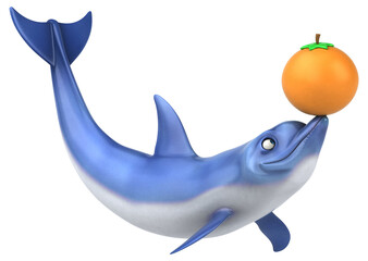 Fun dolphin - 3D Illustration