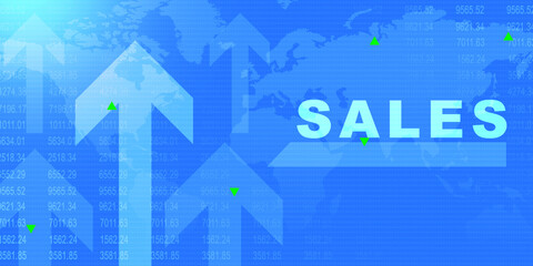 2d illustration Sales in text
