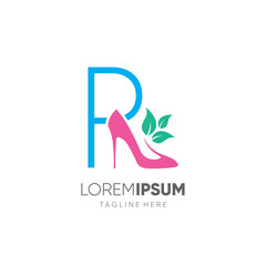 Letter R Women Shoes Heel Logo Design Vector Icon Graphic Emblem Illustration