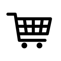 Shopping cart vector image icon, flat design.