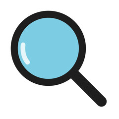Vector magnifying glass icon with reflection.