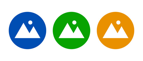 Photo icon set. Colorful image. Vector.