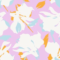 Obraz na płótnie Canvas Floral Brush strokes Seamless Pattern Background