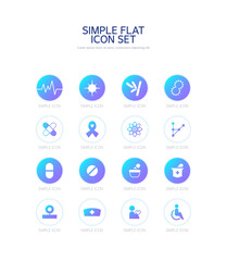 Simple gradient background flat icon. 
