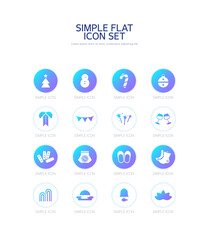 Simple gradient background flat icon. 
