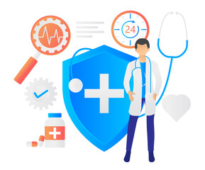 Illustration of health and pharmacy