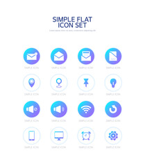 Simple gradient background flat icon. 
