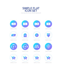Simple gradient background flat icon. 
