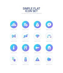 Simple gradient background flat icon. 
