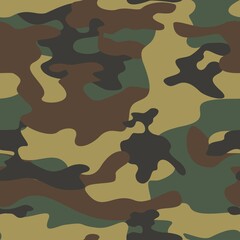 Abstraction camouflage army pattern on textiles. Street fashion design. Military background. Forest