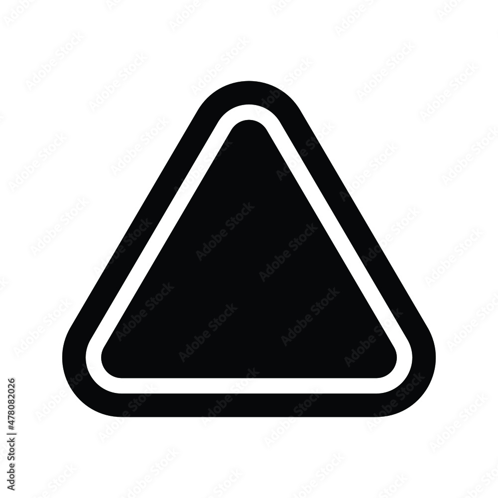 Poster triangle up arrow or pyramid line art vector icon for apps and websites