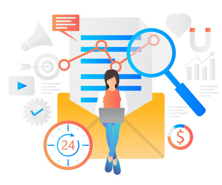 Illustration of digital email marketing strategy