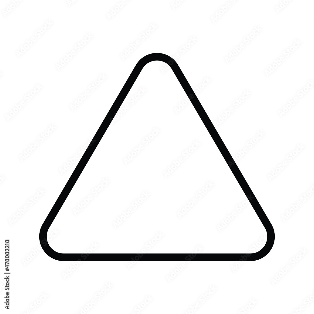 Poster triangle up arrow or pyramid line art vector icon for apps and websites