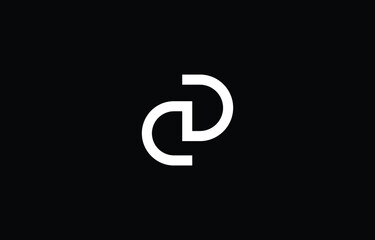 
Initial CD letter logo design with black background
