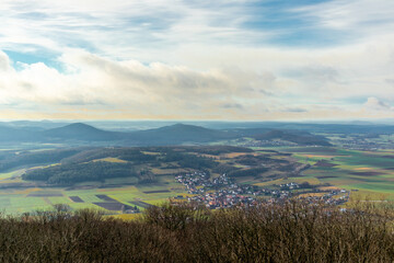 Obraz premium Winterwanderung durch die schöne Vorderrhön bei Mansbach - Hessen 