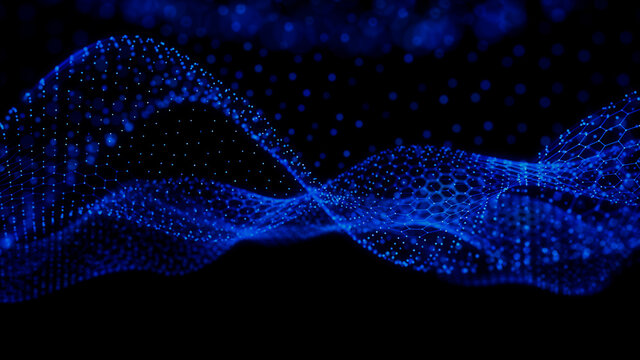 Abstract Medical Technology background. Blue, Innovation Medicine concept. 3D Render.