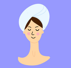 Towel girl icon. Spa day. Beauty procedures.