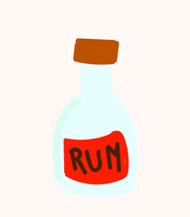 Rum bottle vector icon. Pirate icon