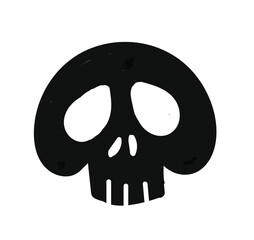 Skull icon. Black and white illustration of a skull