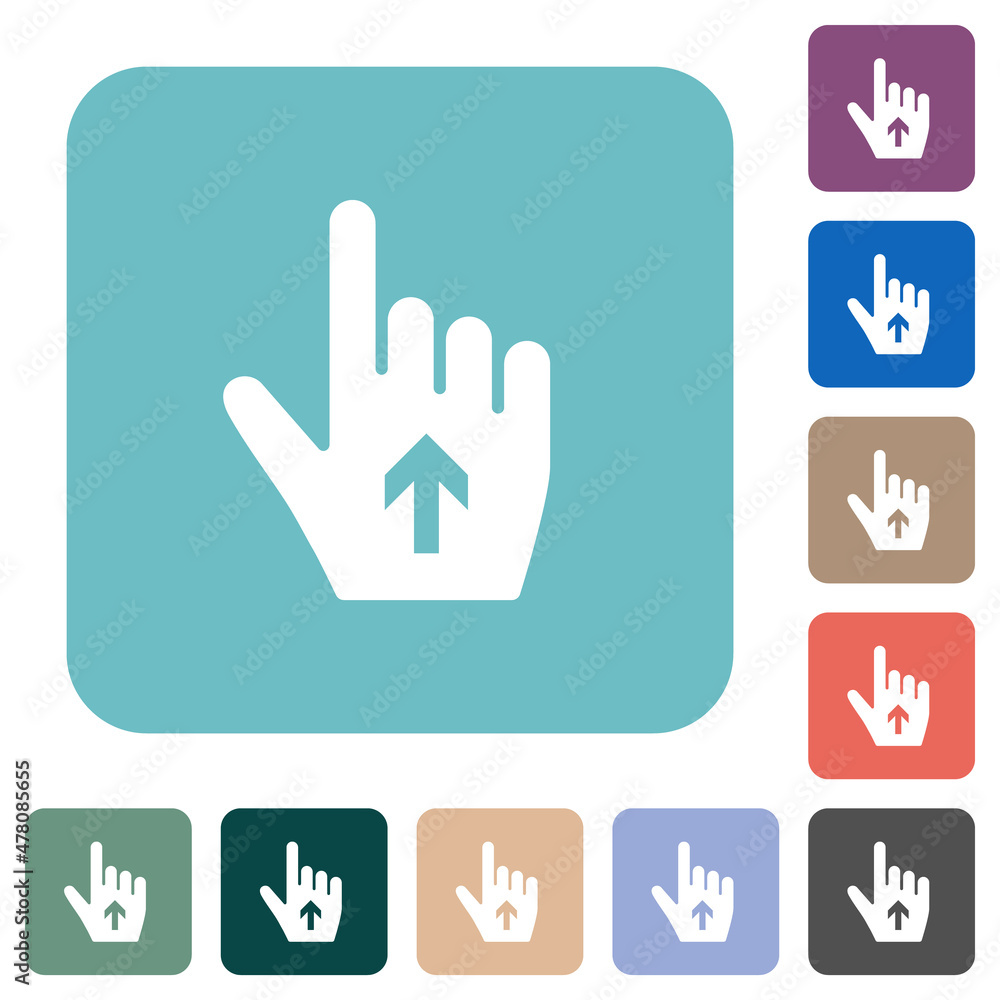 Poster hand cursor up solid rounded square flat icons